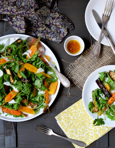 Salade de carottes et d'aubergines rôties