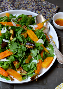 Salade de carottes et d'aubergines rôties