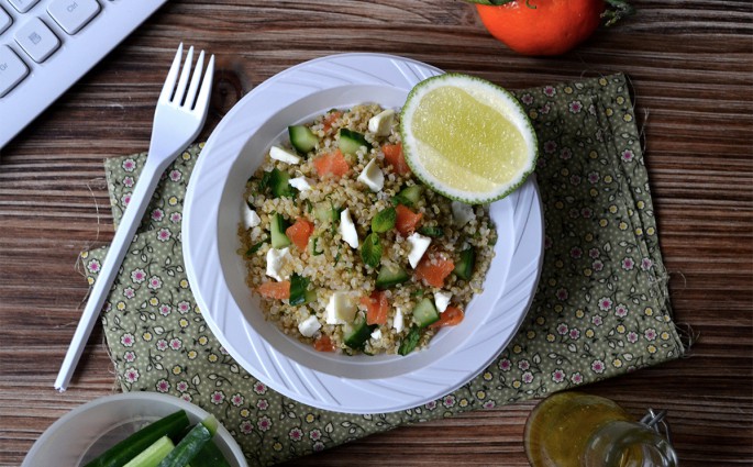 Taboulé de quinoa au saumon fumé