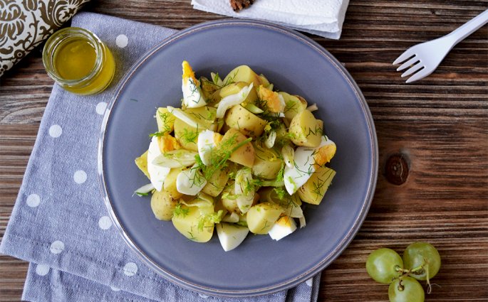 Lunch box : Salade de pommes de terre au fenouil, sauce au citron © Tendance Food