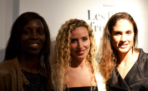 Mounia Briya entourée des championnes Emmeline Ndongue–Jouanin (basket) et Elodie Clouvel (pentathlon) ©TendanceFood.com