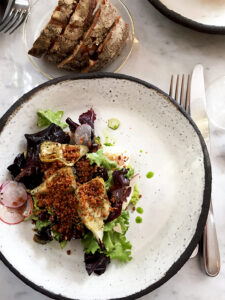 Burrata / artichaut / mesclun - Restaurant Ellsworth Paris ©TendanceFood.com
