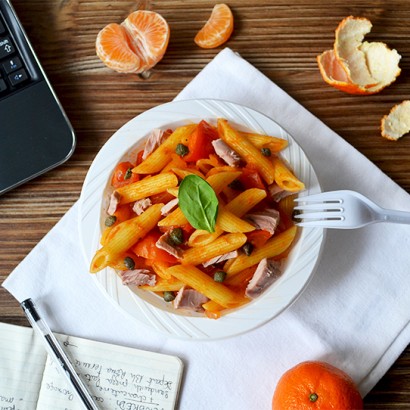 Lunchbox : Penne thon / tomates / câpres ©TendanceFood.com