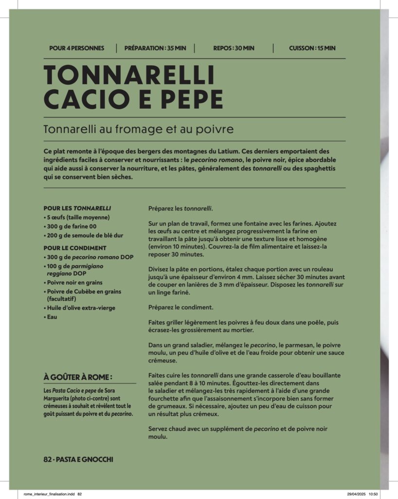Rome, recettes authentiques et adresses secrètes des Romains de Lucia Tersigni, Audrey Cosson et Emanuela Cino, Mango Editions, 2025.